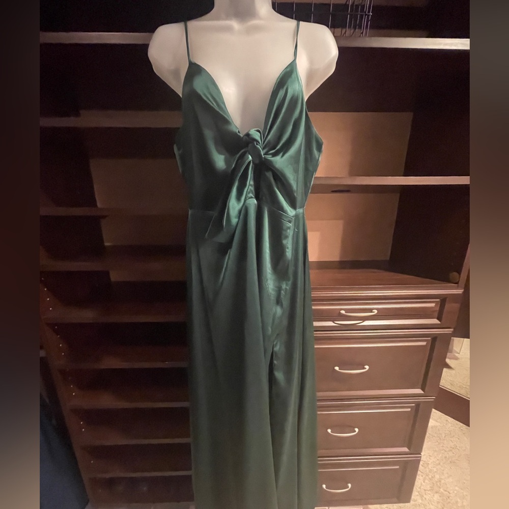 Green long dress